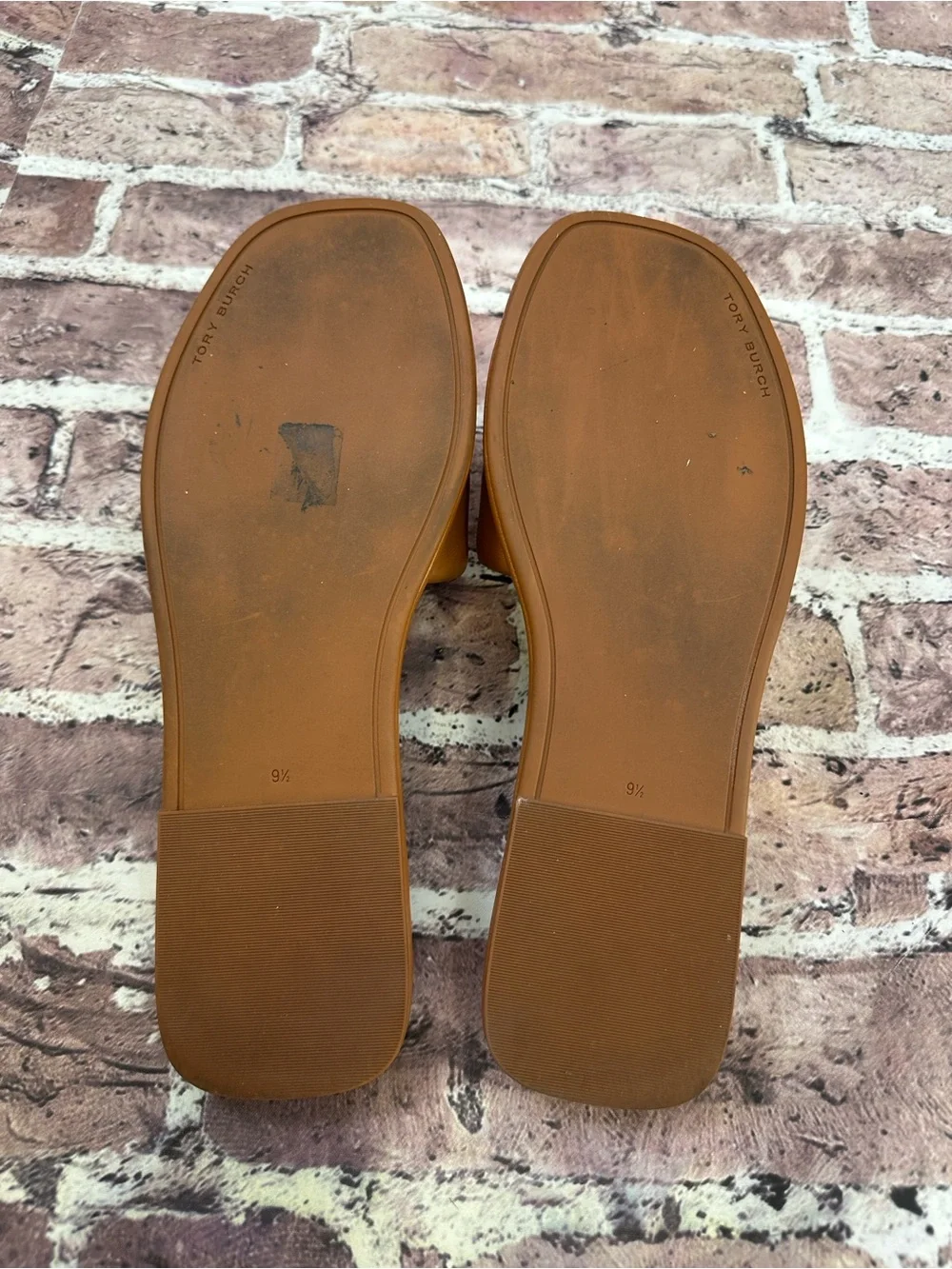 Tory Burch Double T Sport Slides Bourbon Miele / Gold Size 9.5 Clean Girl